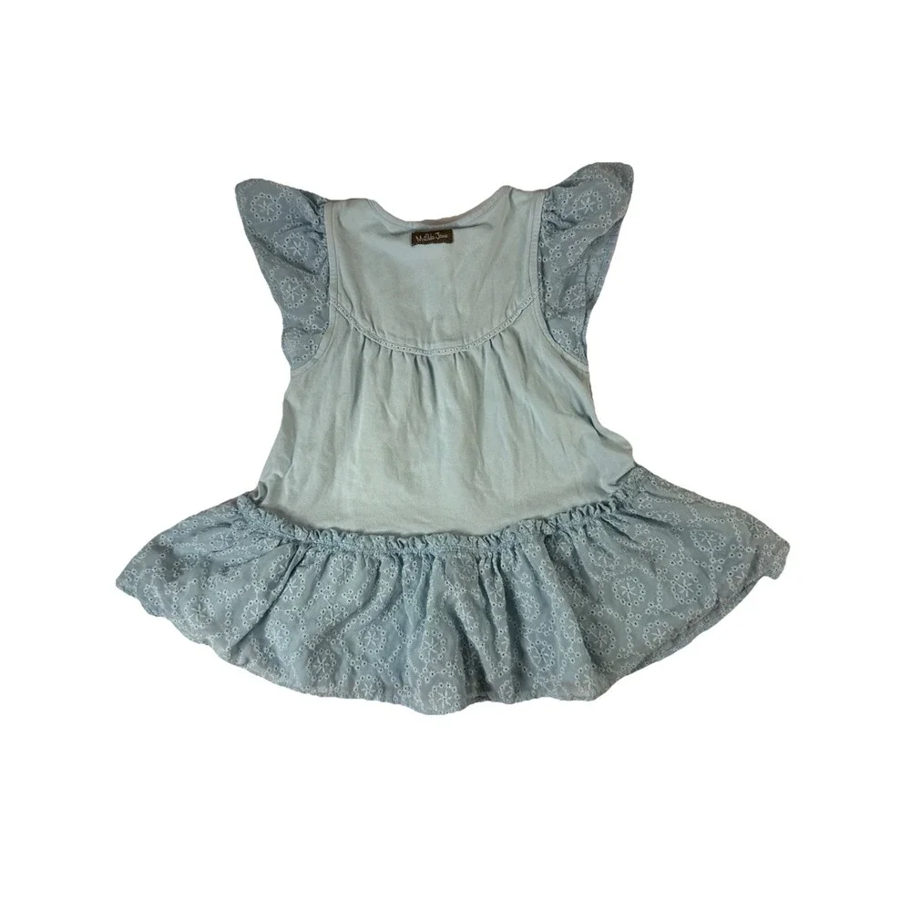 Matilda Jane Dream Chasers‎ Oh Joy Dress Blue Ruffle Lace Girl's Size 4